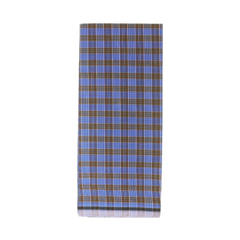 Brown And Blue Mini Check Lungi 5 Mrlungi